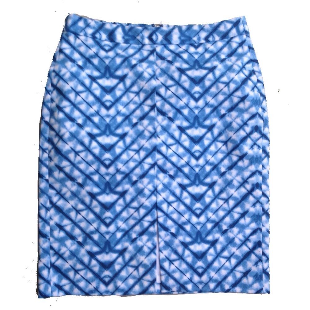 Banana Republic blue Ikat print pencil skirt 6